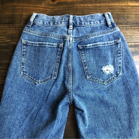 PACSUN Jeans Women’s 23 High Rise Straight Button Fly Distressed Ridged Cotton - Picture 13 of 13